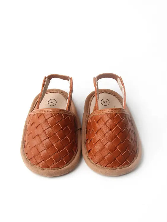Woven Leather Baby Loafers