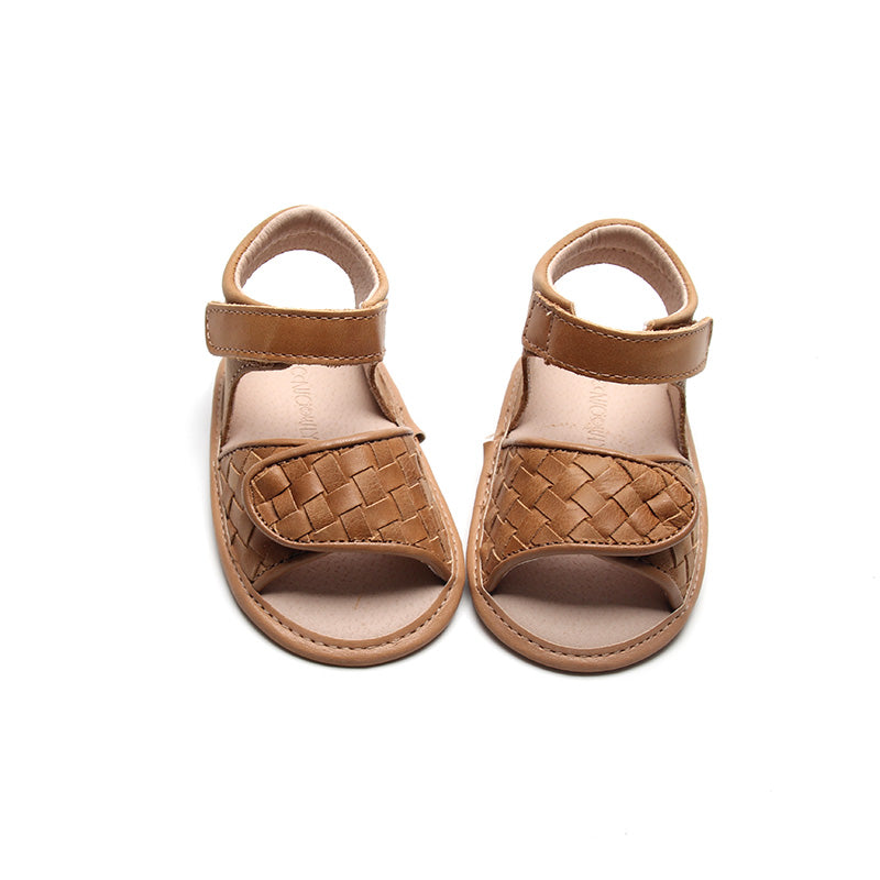 Leather Woven Sandal | Walnut | Soft Sole