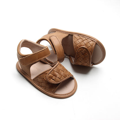 Leather Woven Sandal | Walnut | Soft Sole