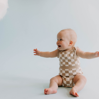 Organic Cotton Knit Bubble Romper with Magnetic Opening