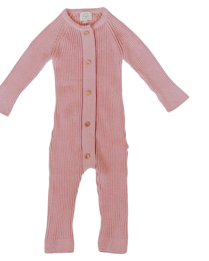 Organic Cotton Knit Romper with Magnetic Opening